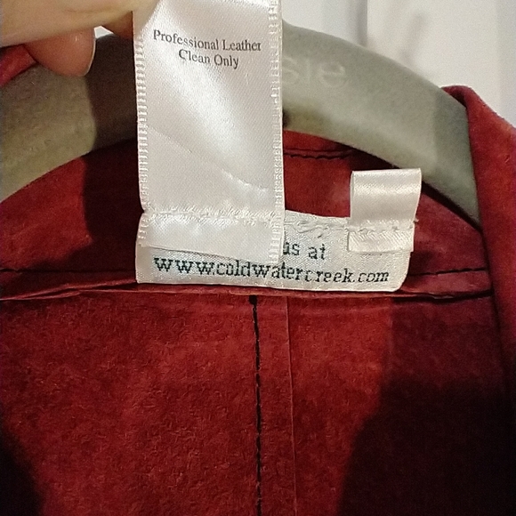 Coldwater Creek Suede Leather Vest Rust Womens Autumn Genuine Soft 100% Small - Picture 14 of 15